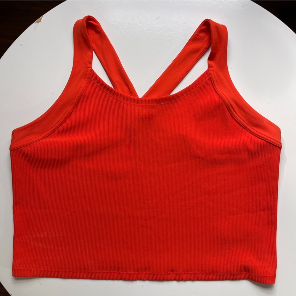 Athleta Bold Orange Ribbed Tank plus size 2X